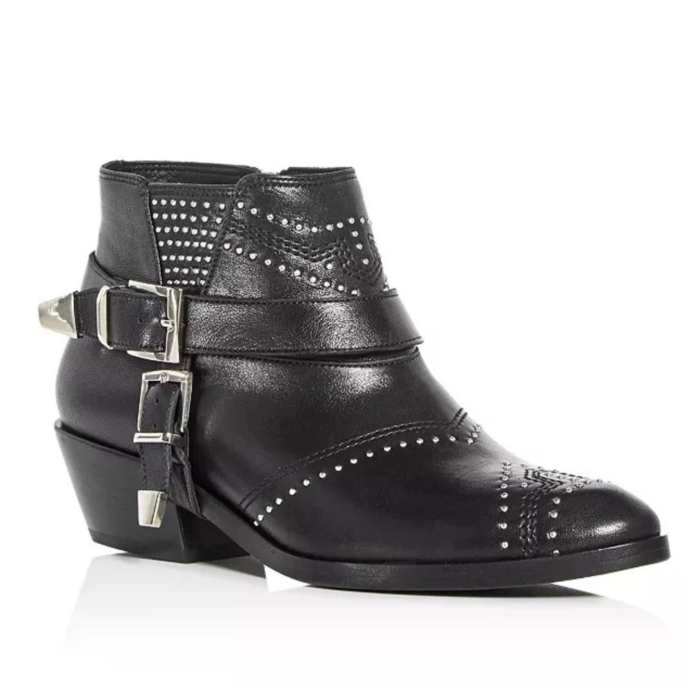 ANINE BIG Bianca Ankle Booties, Black Sliver, Size 39